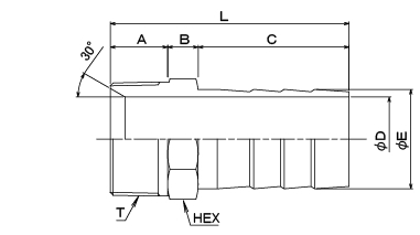 M1 nipple（SS・SUS） Structural drawing