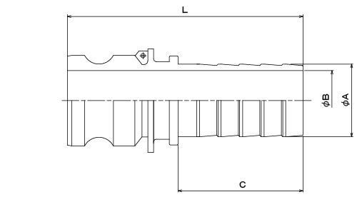 Kamlok 633-ET (Alloy of aluminum, SUS) Structural drawing